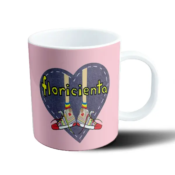 Taza de Plástico Floricienta Logo Corazón y Zapatillas