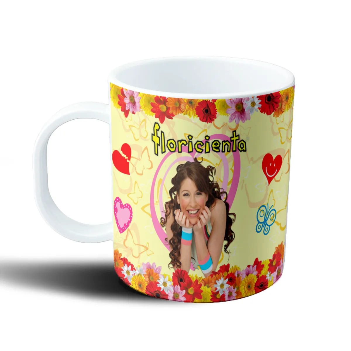 Taza de Plástico Floricienta Flores y Corazones - vista 2