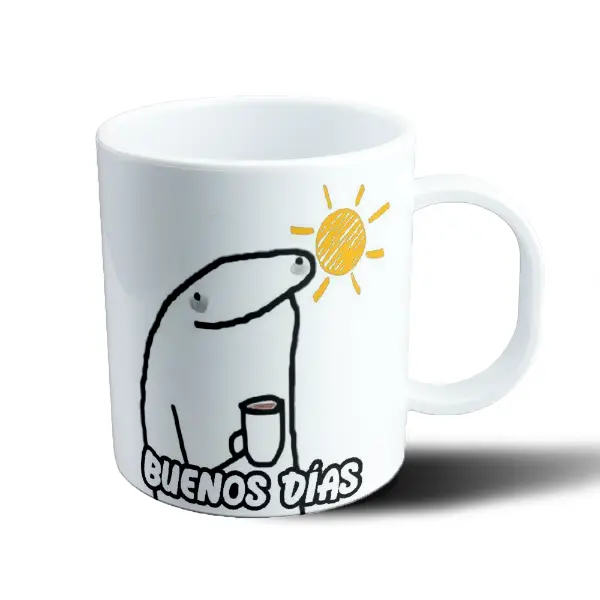 Taza de Plástico Flork Buenos Días con Café