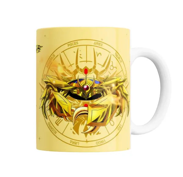Taza de Cerámica Caballeros del Zodiaco Armadura Dorada