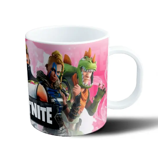 Taza de Plástico Fortnite Personajes Rosa