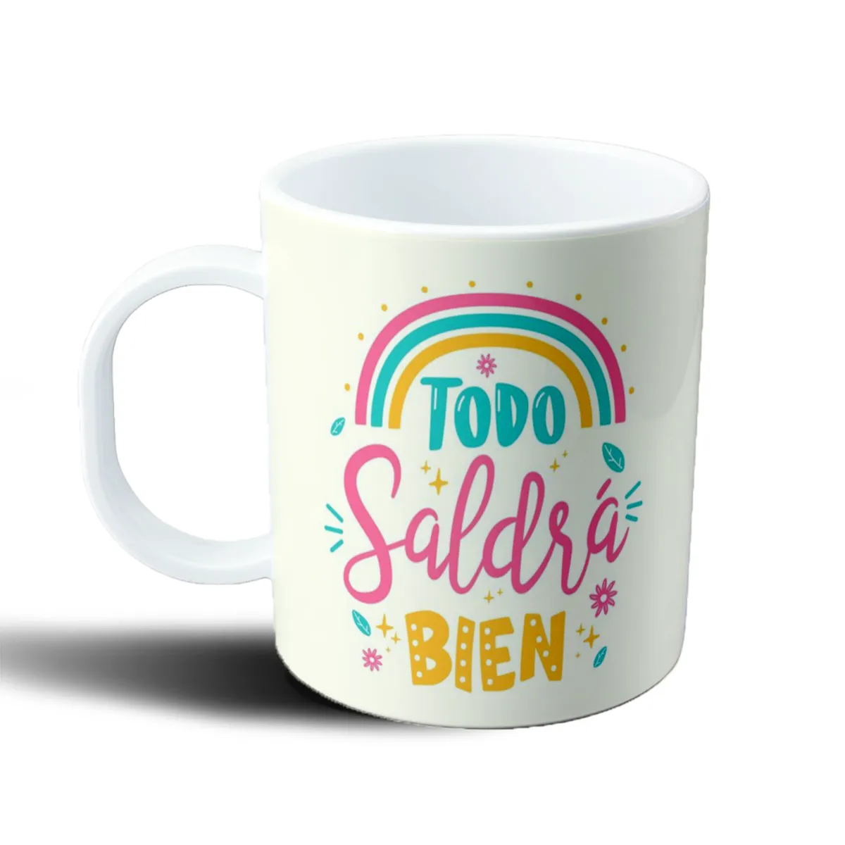 Taza de Plástico Frases Todo Saldrá Bien Arcoíris - vista 2