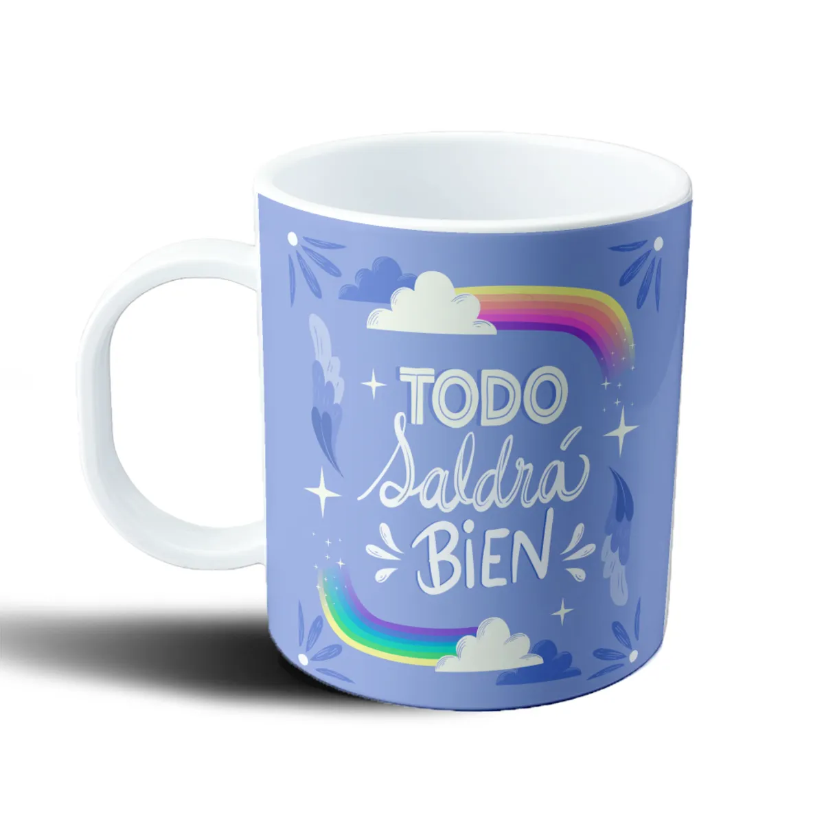 Taza de Plástico Todo Saldrá Bien Arcoíris - vista 2