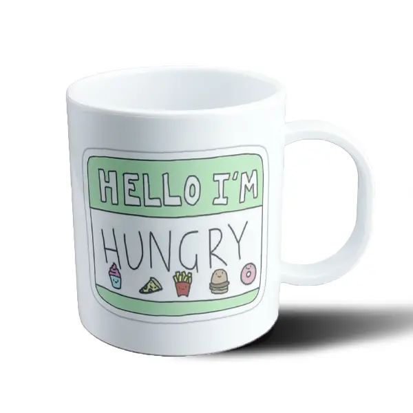 Taza de Plástico Hello I'm Hungry Comida Kawaii