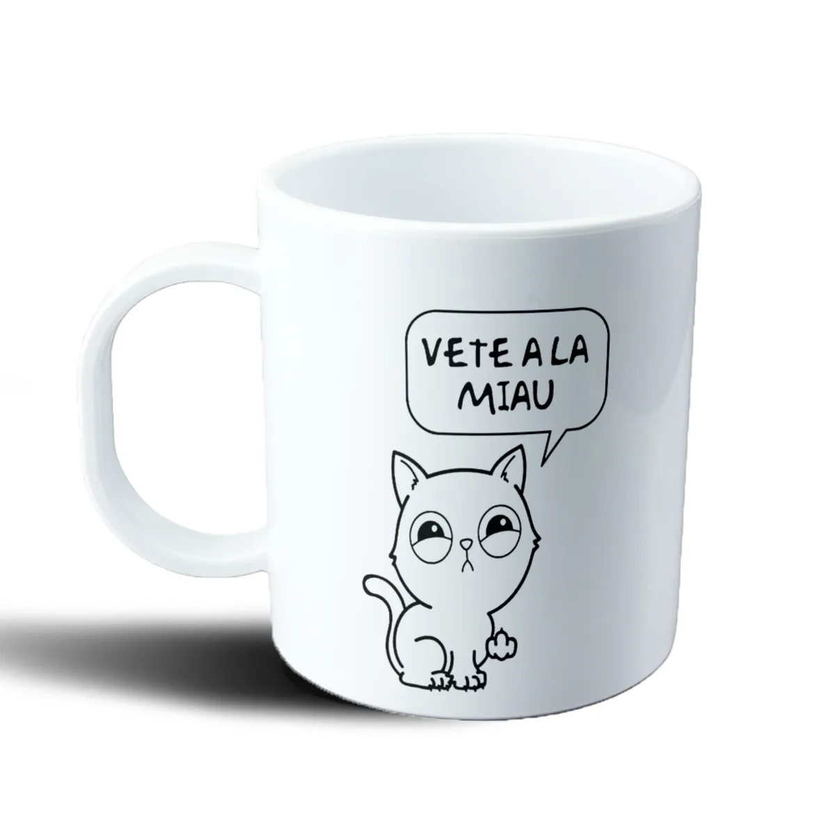 Taza de Plástico Vete a la Miau Gato con Frase - vista 2