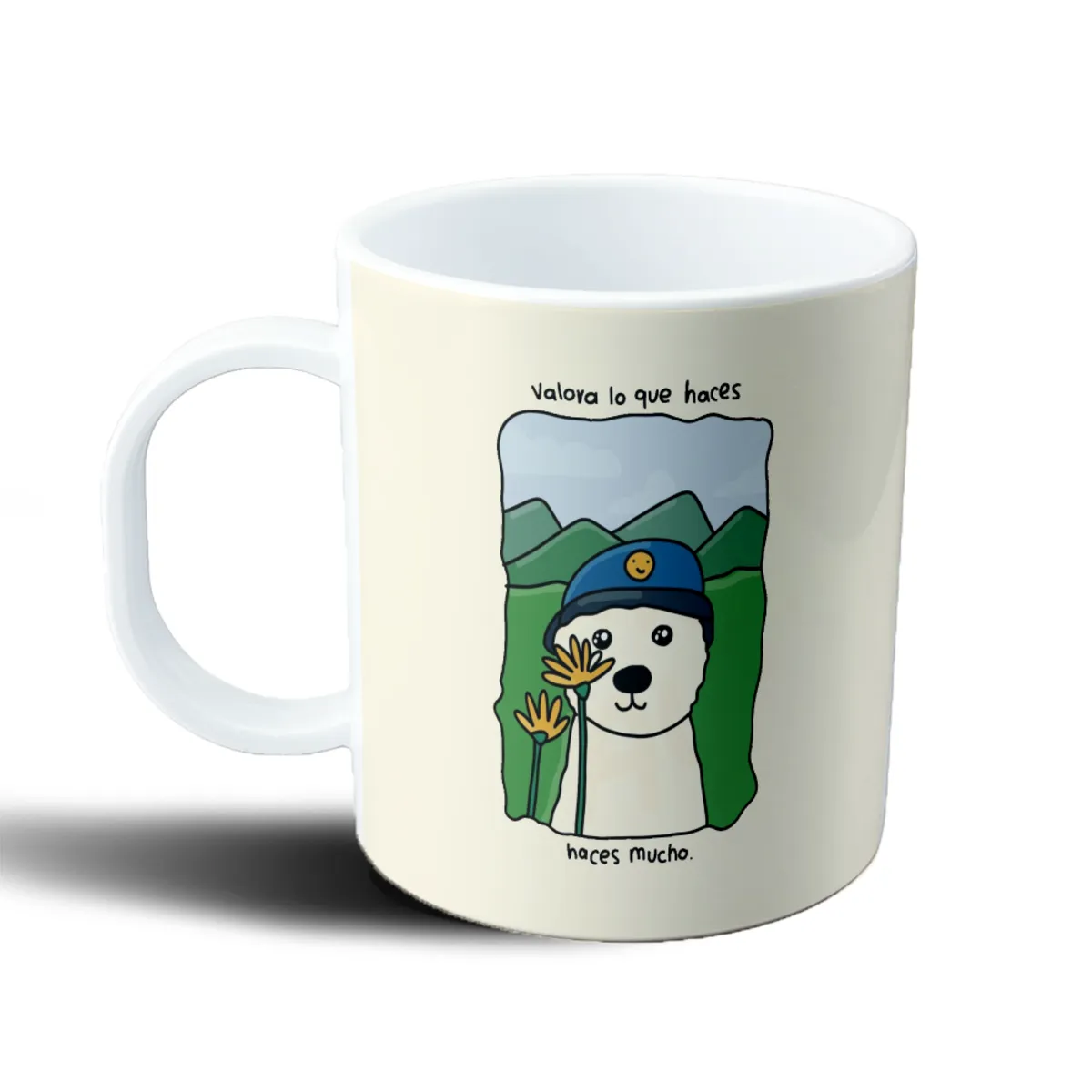 Taza de Plástico Oso con flores Valora lo que haces - vista 2