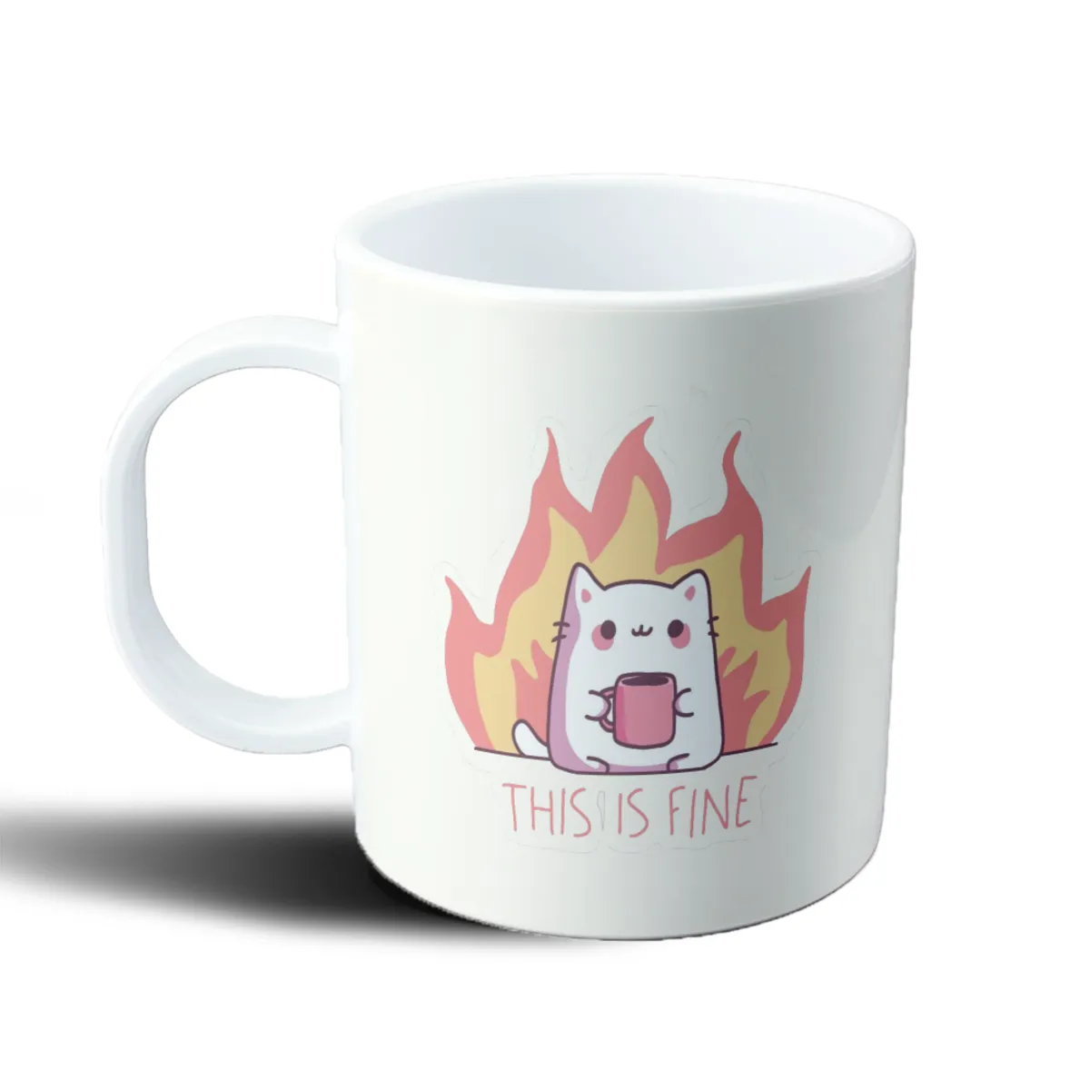 Taza de Plástico This Is Fine Gato Taza Fuego - vista 2
