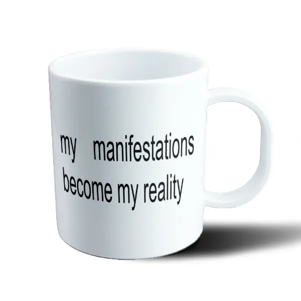 Taza de Plástico Manifestations Become My Reality Frase