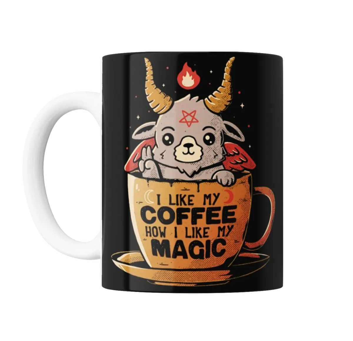 Taza de Cerámica Café Mágico con Baphomet Kawaii - vista 2