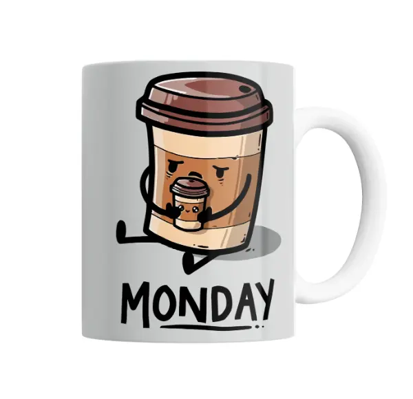 Taza de Cerámica Cafe Monday Vaso de Café Enojado