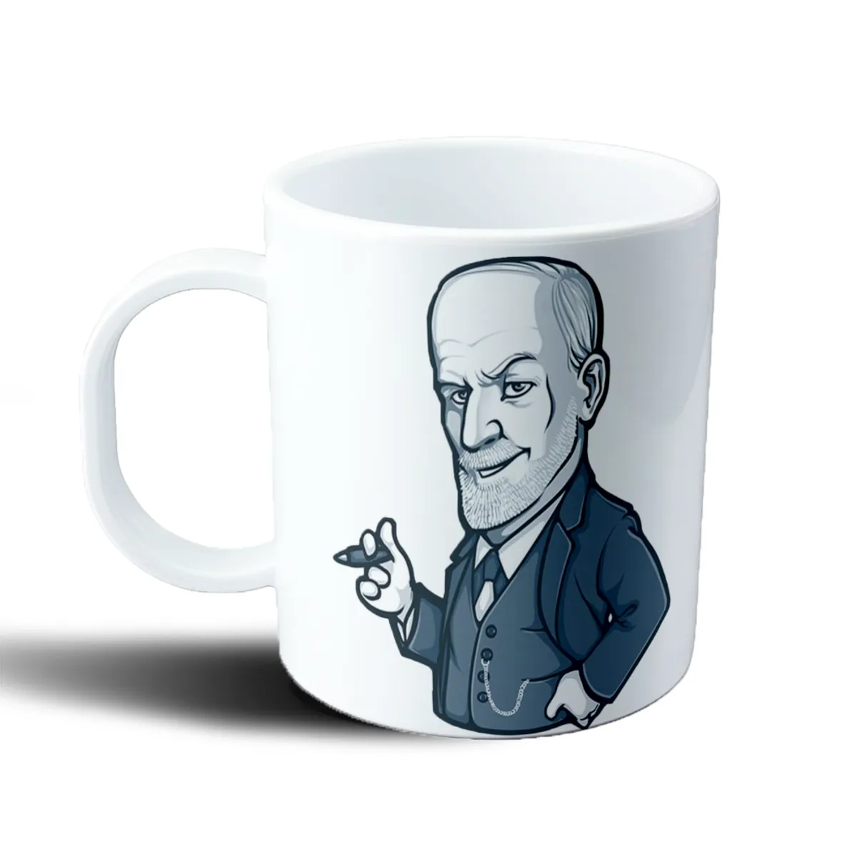 Taza de Plástico Freud Caricatura Psicoanálisis - vista 2