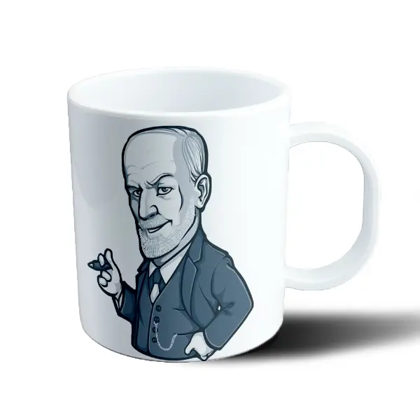 Taza de Plástico Freud Caricatura Psicoanálisis