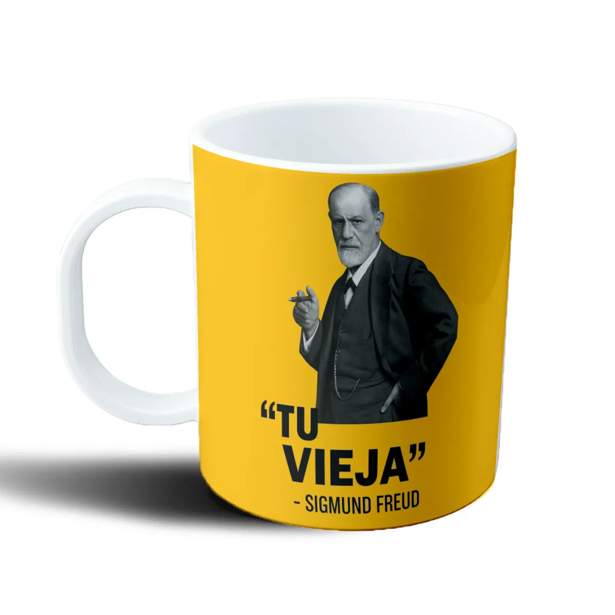 Taza de Plástico Freud Tu Vieja Frase Meme - vista 2