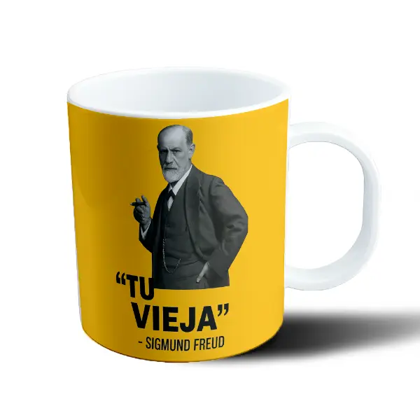 Taza de Plástico Freud Tu Vieja Frase Meme