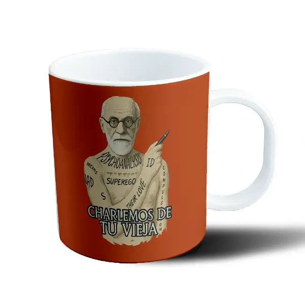 Taza de Plástico Freud Charlemos de tu Vieja