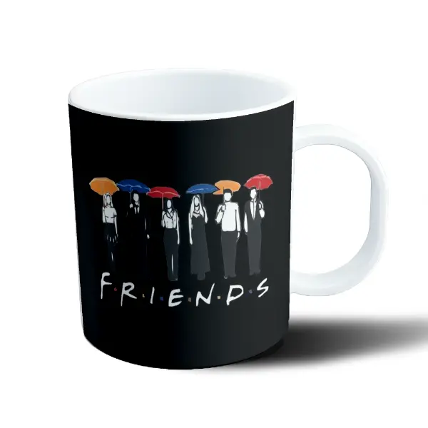 Taza de Plástico Friends Personajes con Paraguas