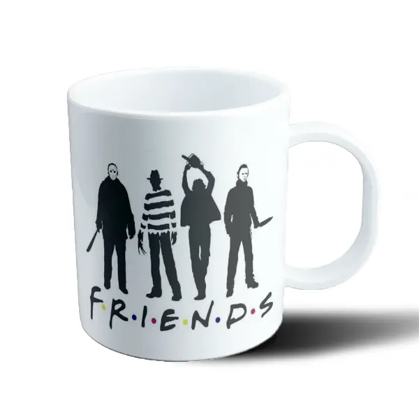 Taza de Plástico Friends Terror: Jason, Freddy, Leatherface y Michael
