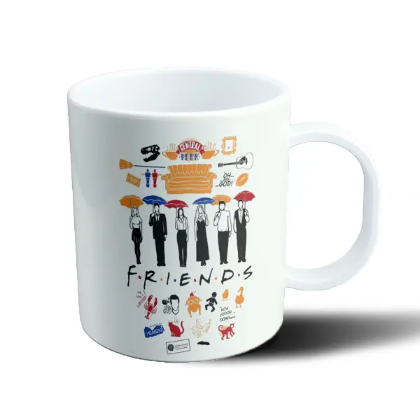 Taza de Plástico Friends Iconos Central Perk Sofá y Paraguas