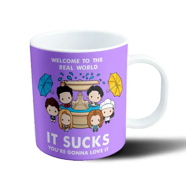 Taza de Plástico Friends Welcome to the Real World Fuente