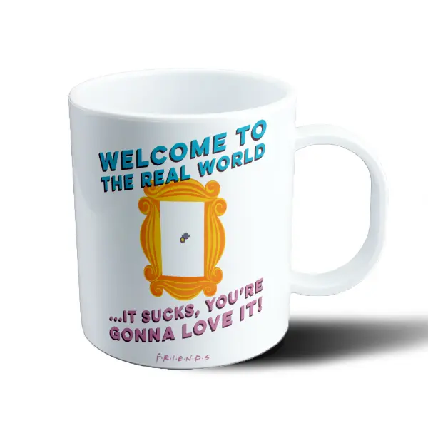 Taza de Plástico Friends Welcome to the Real World Puerta