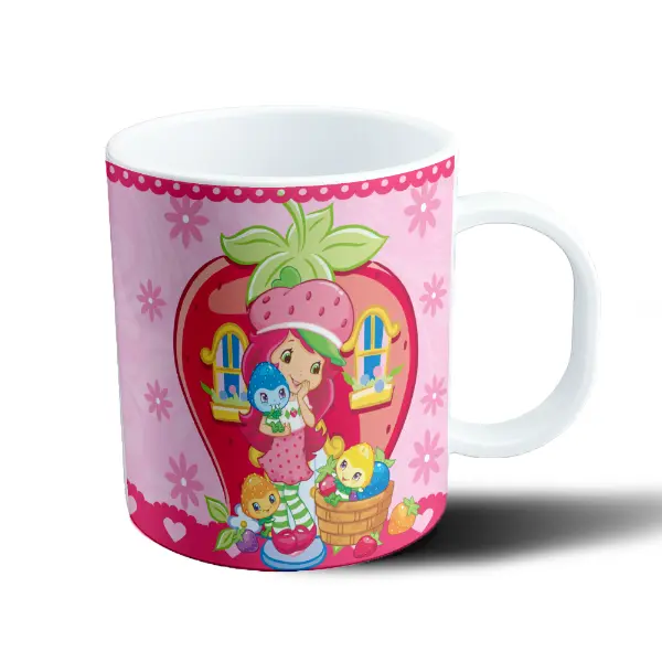 Taza de Plástico Frutillita Pandita y amigos en la casa de frutilla