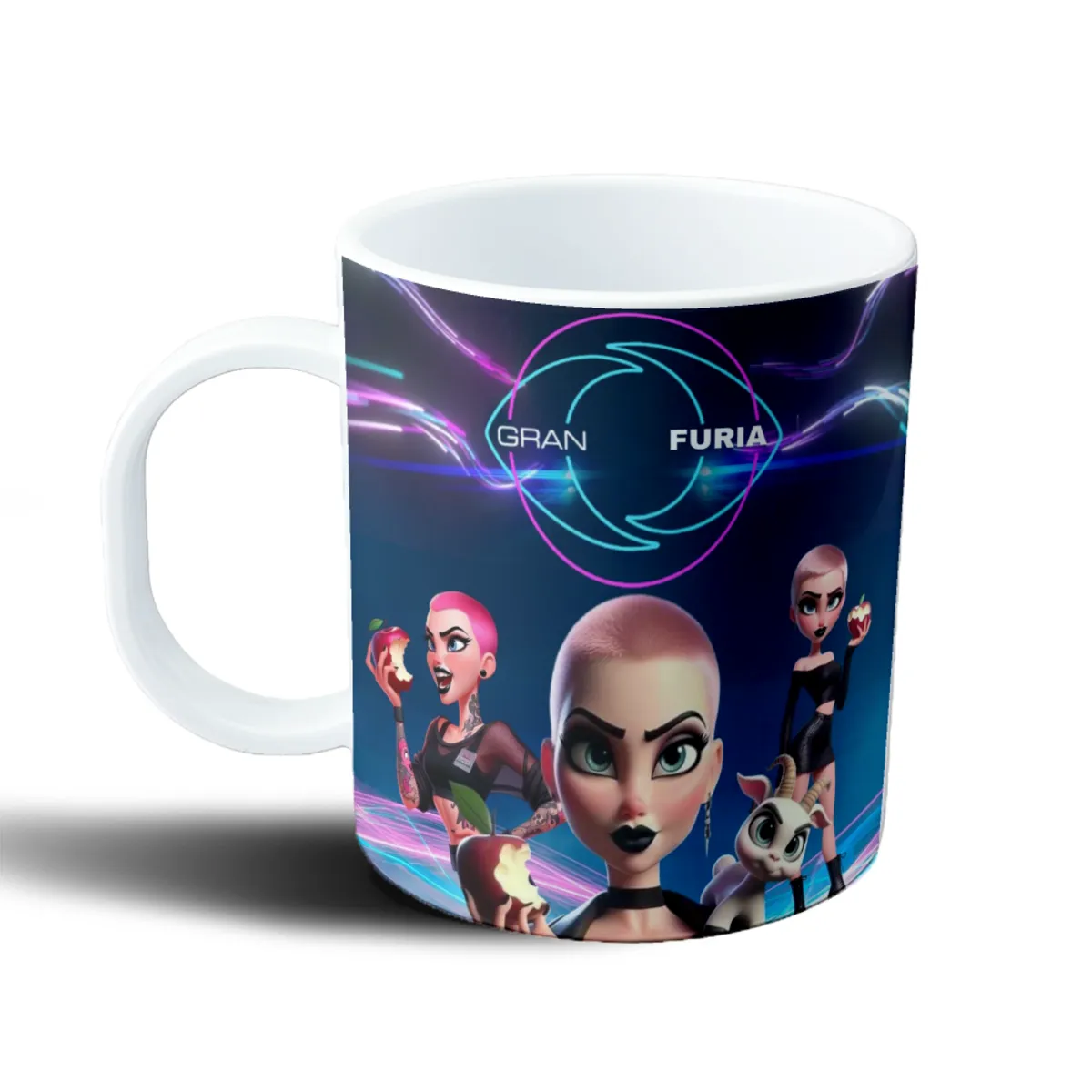 Taza de Plástico Furia Gran Furia Personajes con Manzana y Cabra - vista 2
