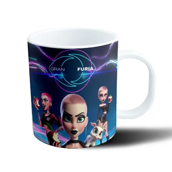 Taza de Plástico Furia Gran Furia Personajes con Manzana y Cabra