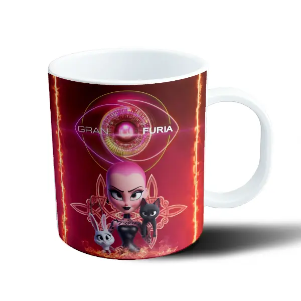 Taza de Plástico Furia Gran Furia Personaje con Gato y Conejo
