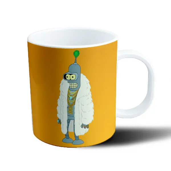 Taza de Plástico Futurama Bender Rapero con Cadenas y Pelliza