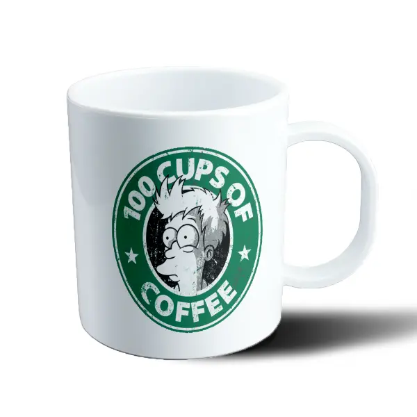 Taza de Plástico Futurama Fry 100 Cups of Coffee
