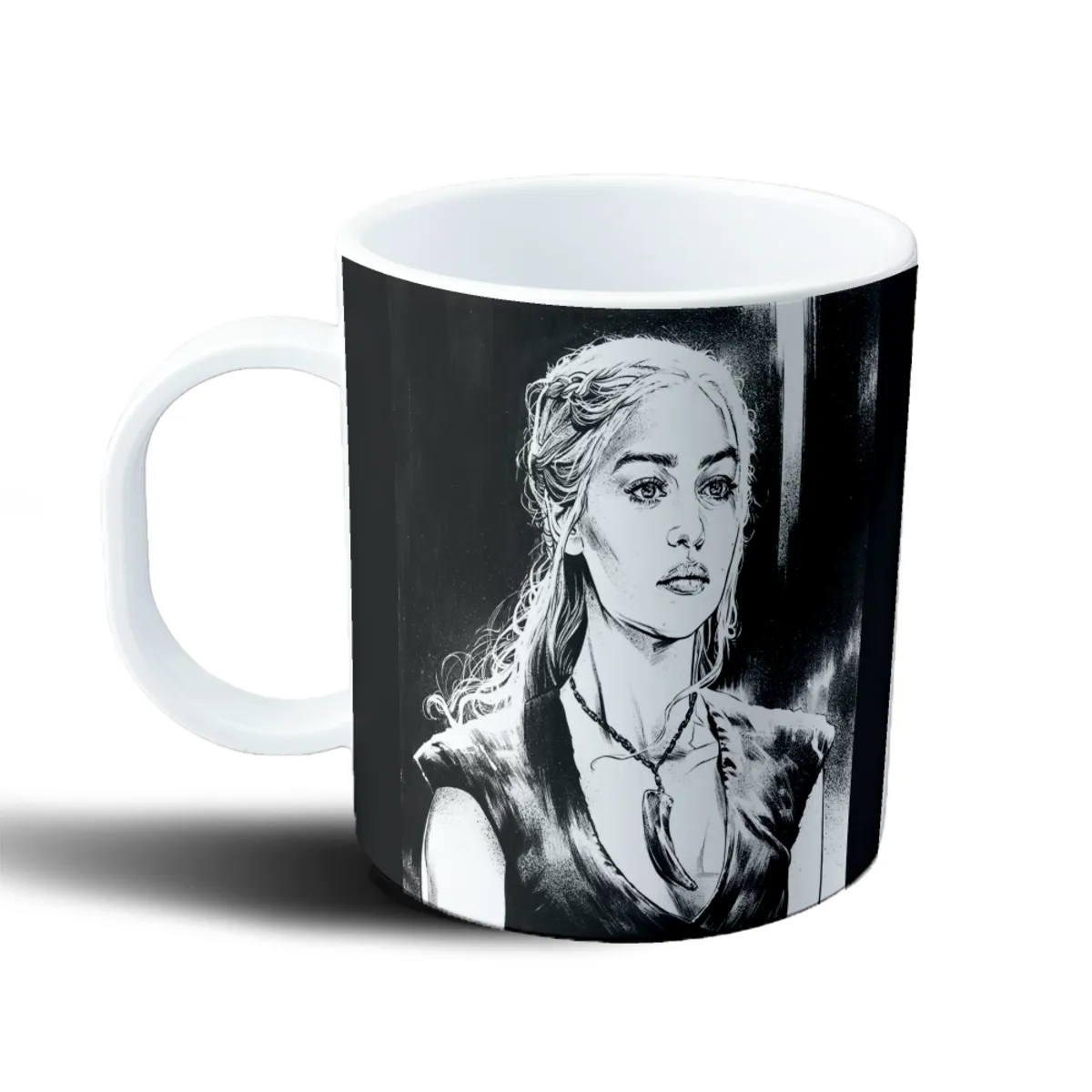 Taza de Plástico Game of Thrones Daenerys Targaryen Blanco y Negro - vista 2