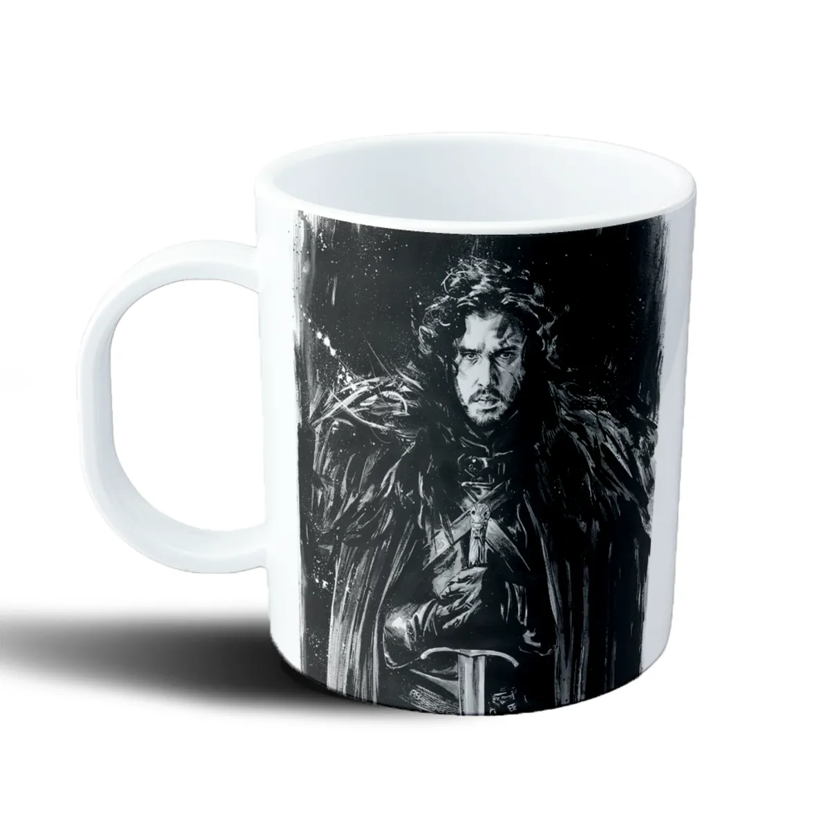 Taza de Plástico Game of Thrones Jon Snow Blanco y Negro - vista 2