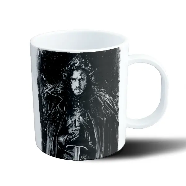 Taza de Plástico Game of Thrones Jon Snow Blanco y Negro