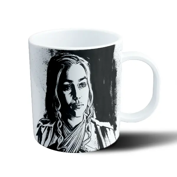 Taza de Plástico Game of Thrones Daenerys Targaryen Blanco y Negro