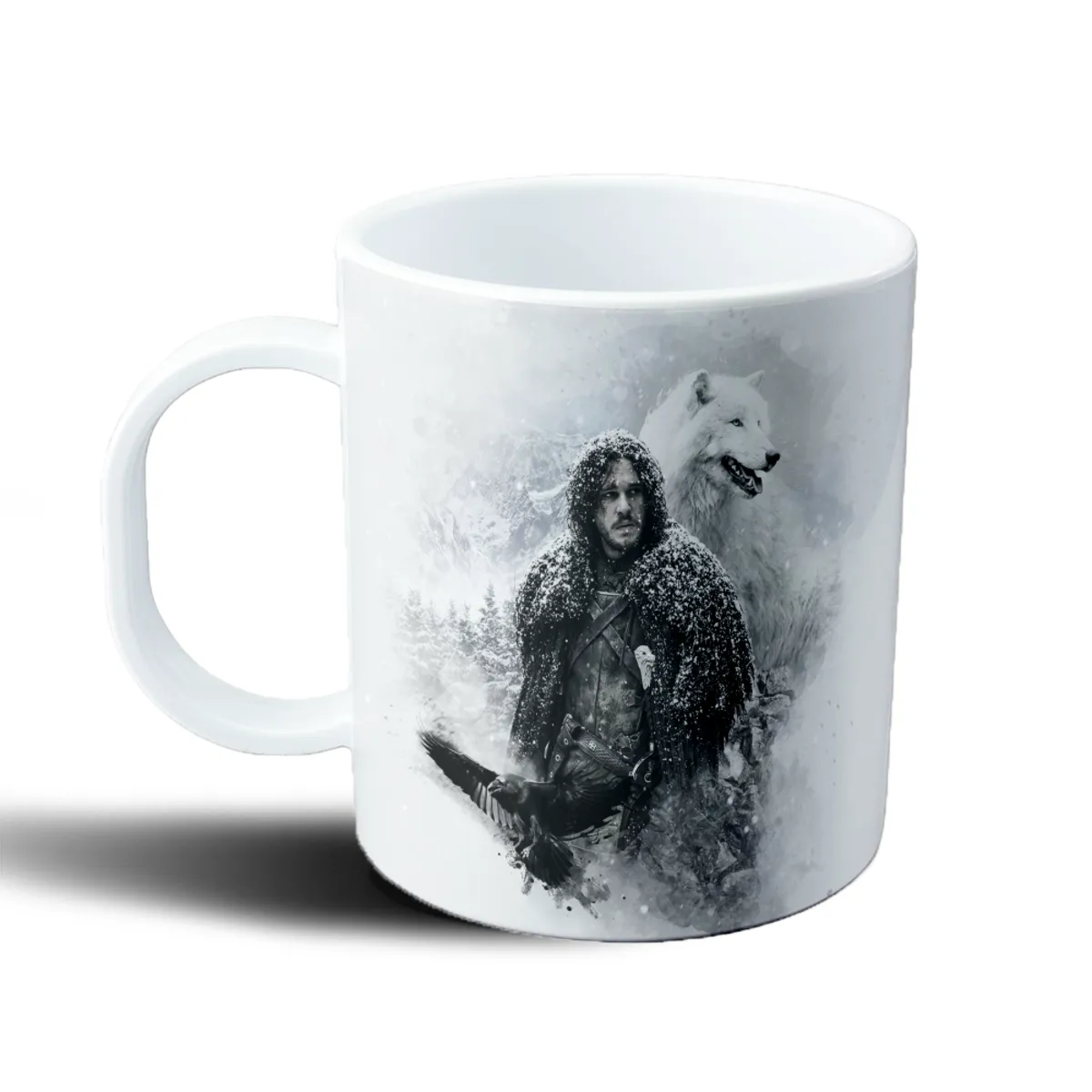 Taza de Plástico Game of Thrones Jon Snow y Fantasma - vista 2