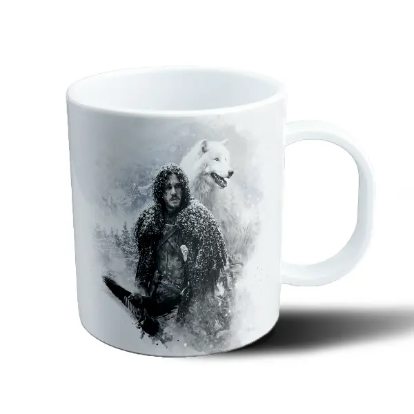 Taza de Plástico Game of Thrones Jon Snow y Fantasma