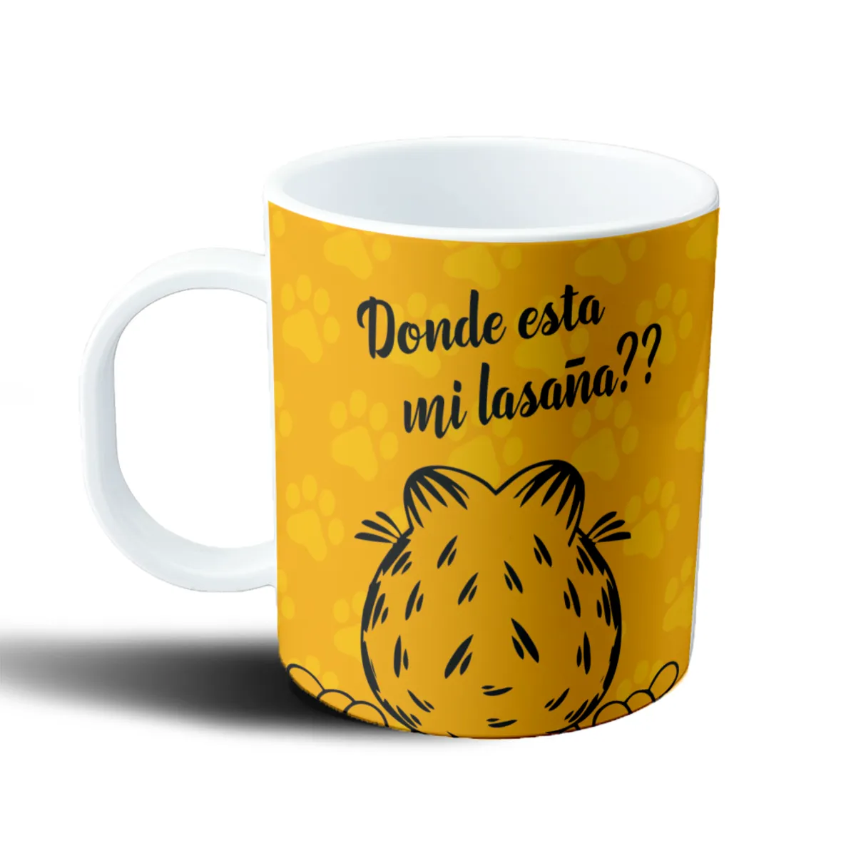 Taza de Plástico Garfield pensando en lasaña - vista 2