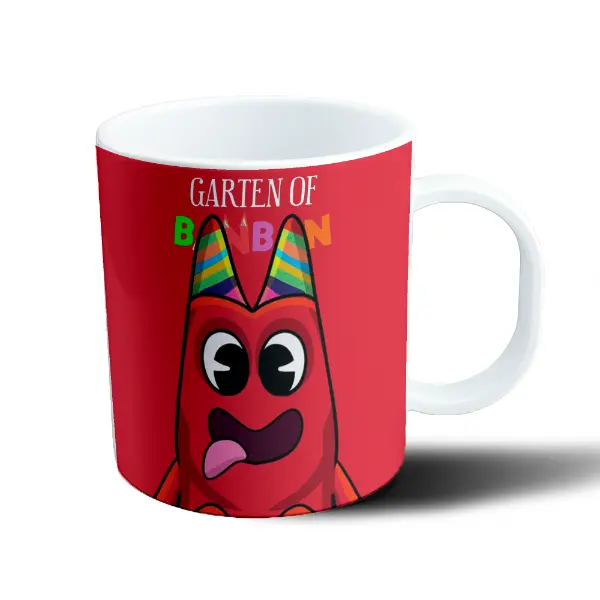 Taza de Plástico Garten of Banban Personaje Rojo con Gorro de Fiesta