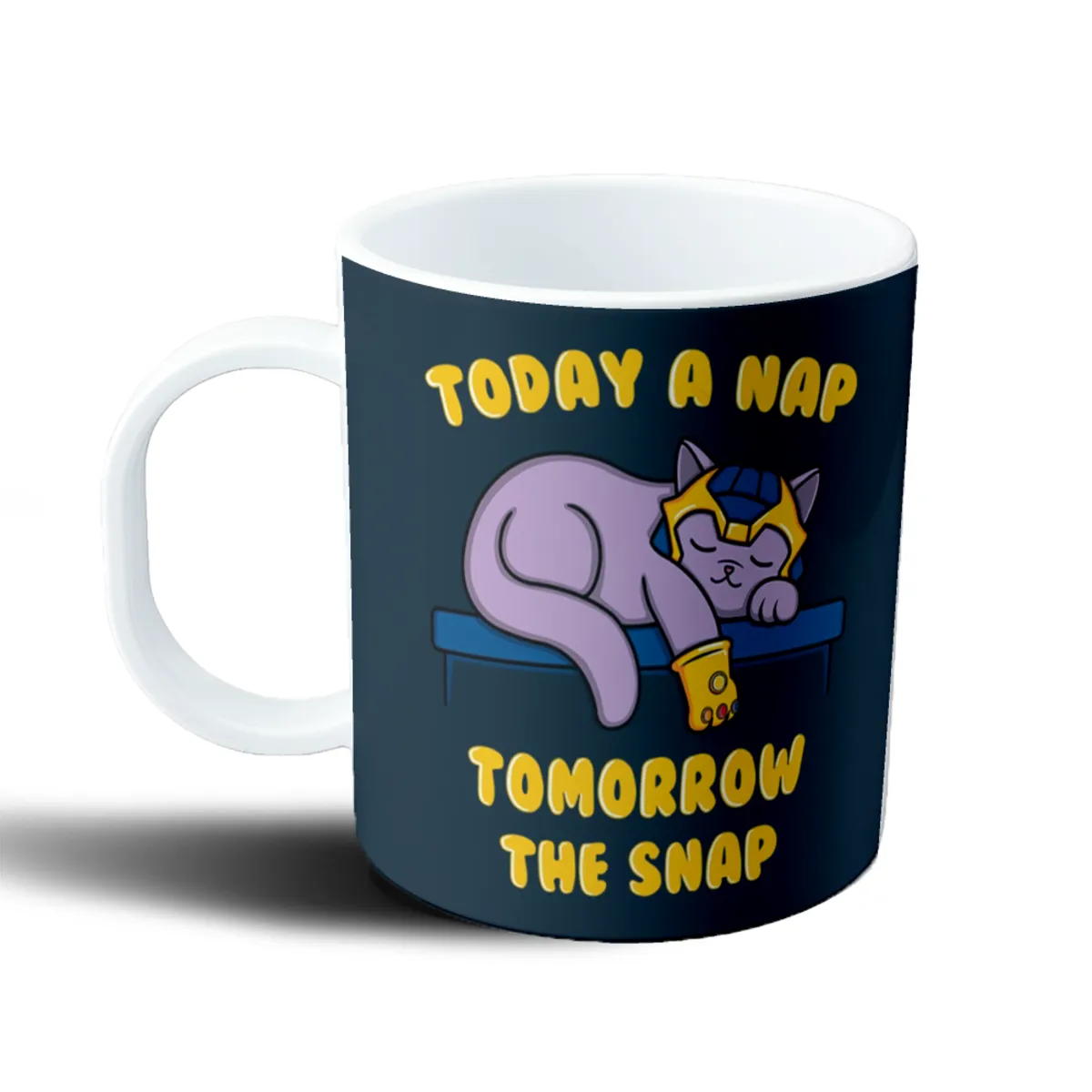 Taza de Plástico Thanos Gatito Siesta Today a Nap Tomorrow the Snap - vista 2