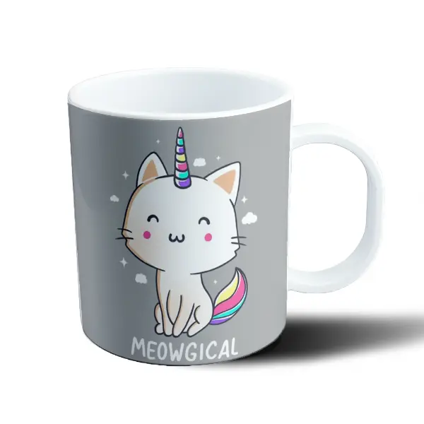 Taza de Plástico Gatito Unicornio Meowgical