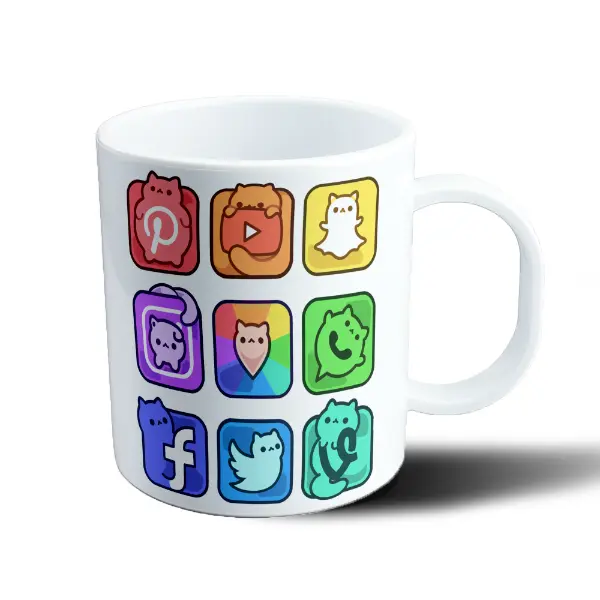 Taza de Plástico Gatitos Redes Sociales