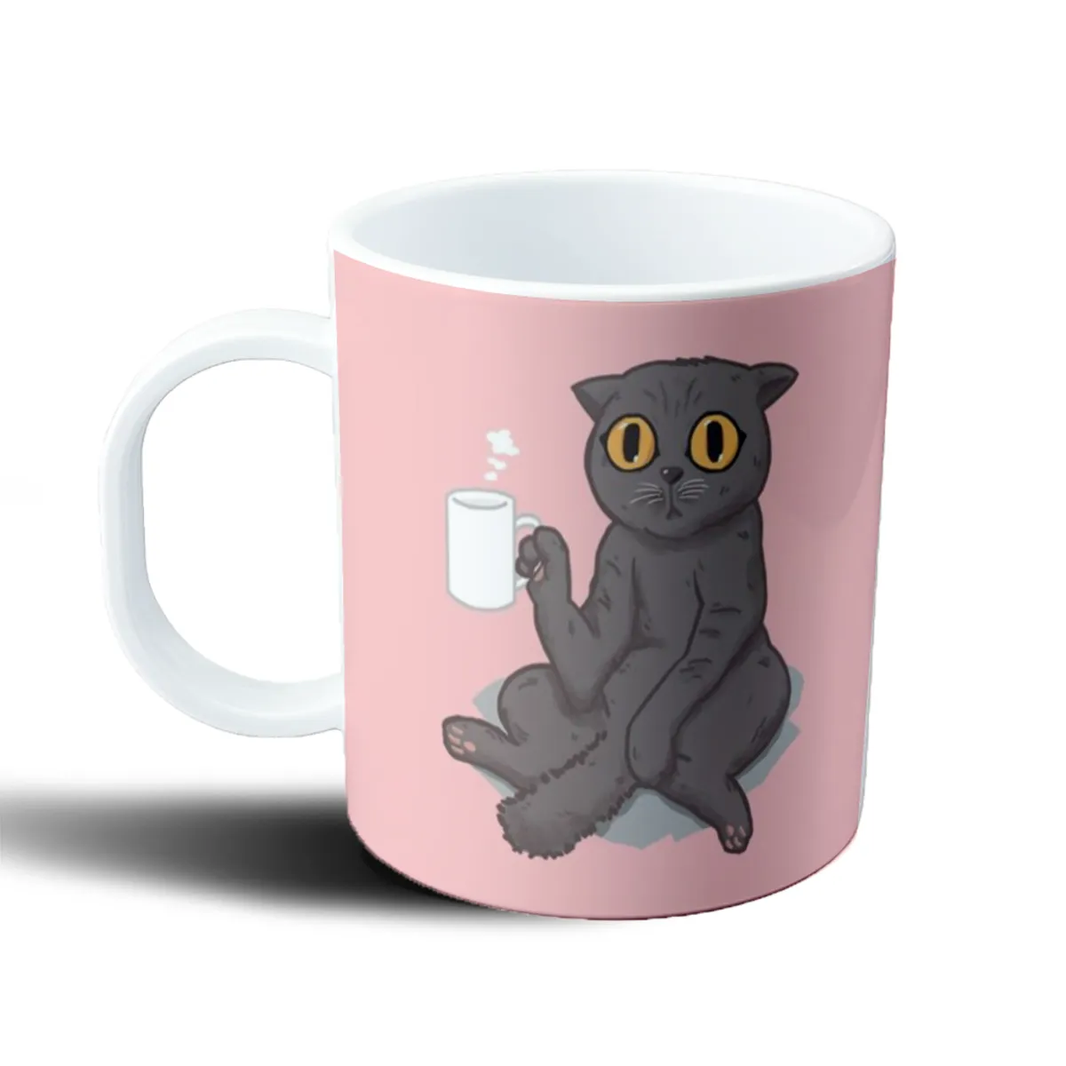 Taza de Plástico Gato Gris con Taza de Café - vista 2