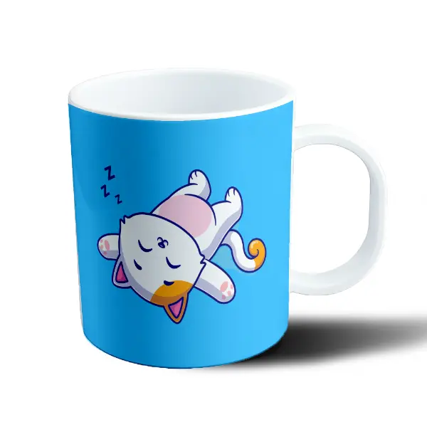 Taza de Plástico Gatito Durmiendo Boca Arriba