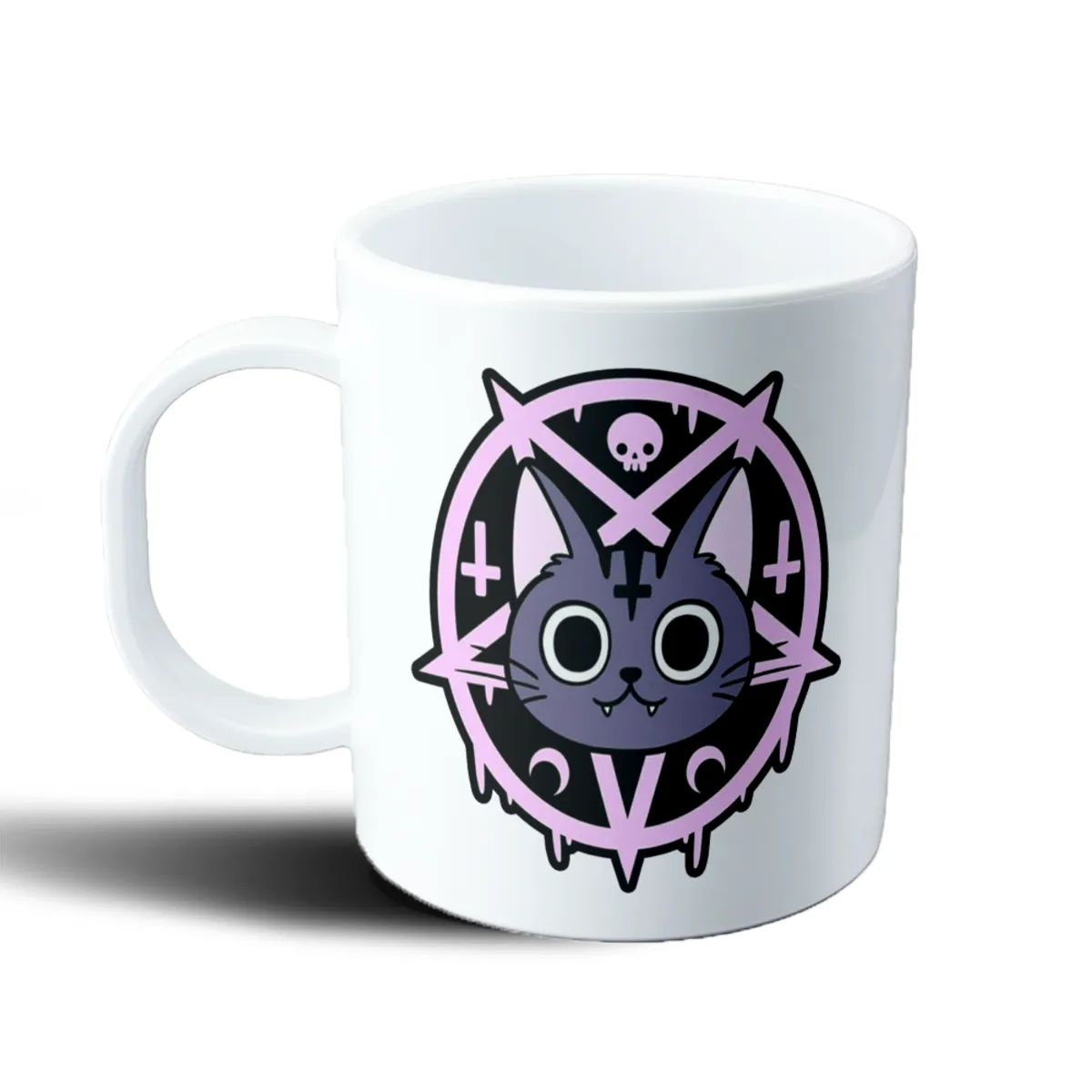 Taza de Plástico Gatito Gótico Pastel - vista 2