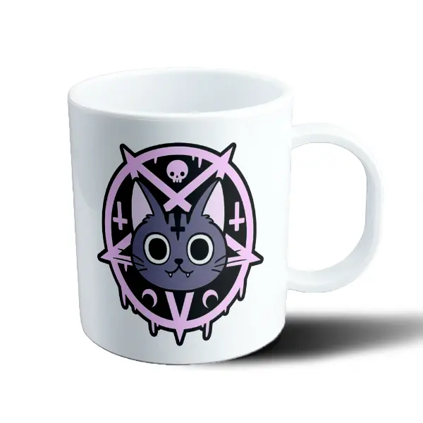 Taza de Plástico Gatito Gótico Pastel