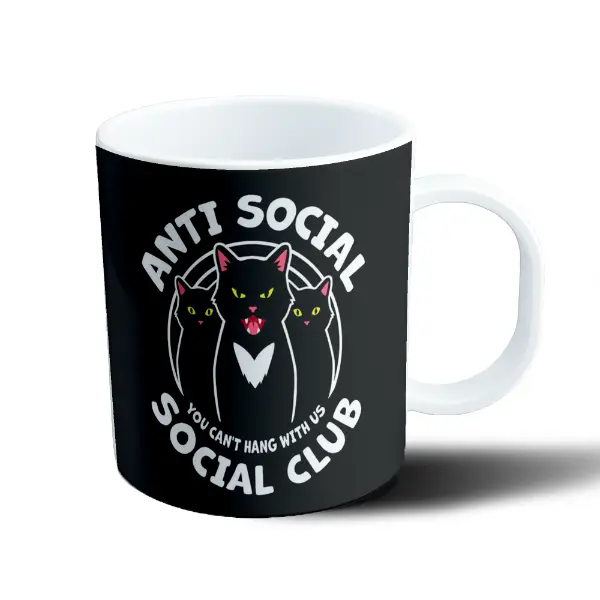 Taza de Plástico Anti Social Social Club Gatos