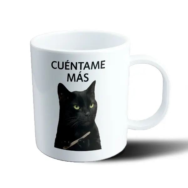 Taza de Plástico Gato Negro Cuéntame Más