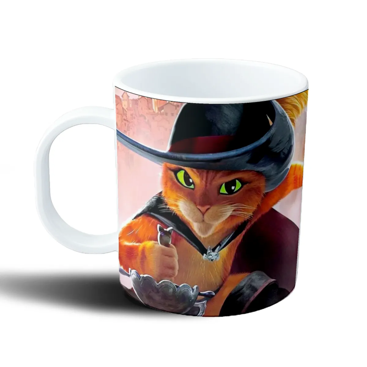 Taza de Plástico Gato con Botas Sombrero y Capa - vista 2