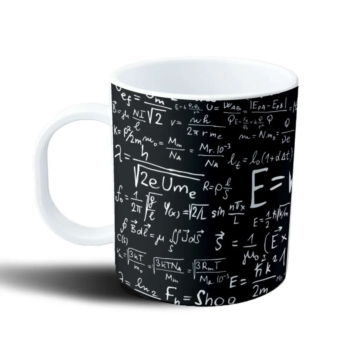 Taza de Plástico Fórmulas de Física E=mc2 Pizarrón - vista 2