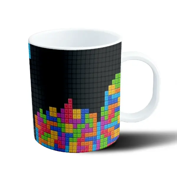 Taza de Plástico Tetris Bloques de Colores